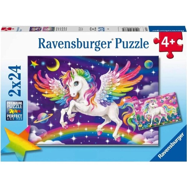 Ravensburger - Unicorn and Pegasus Puzzles 2 x 24 Piece