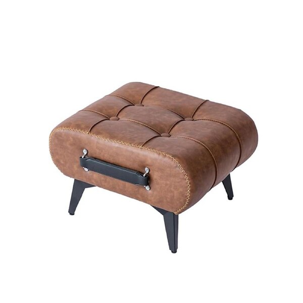 Catzon Stylish Small Footstool Faux Leather for Extra Seating in Living Room-Coffee