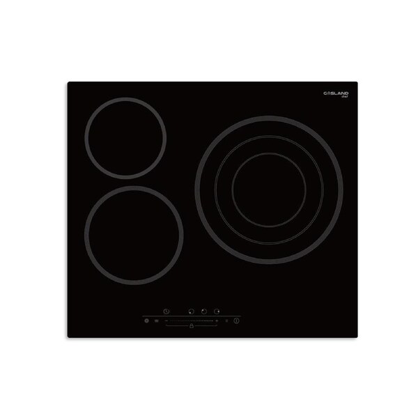 GASLAND chef 3 Burners Electric Ceramic Cooktop, 60cm Electric Cooker with Triple Ring Element, Smart Slide Touch Control Kitchen Stove, Keylock Timer Safety Function, Fashion Design and Easy to Clean
