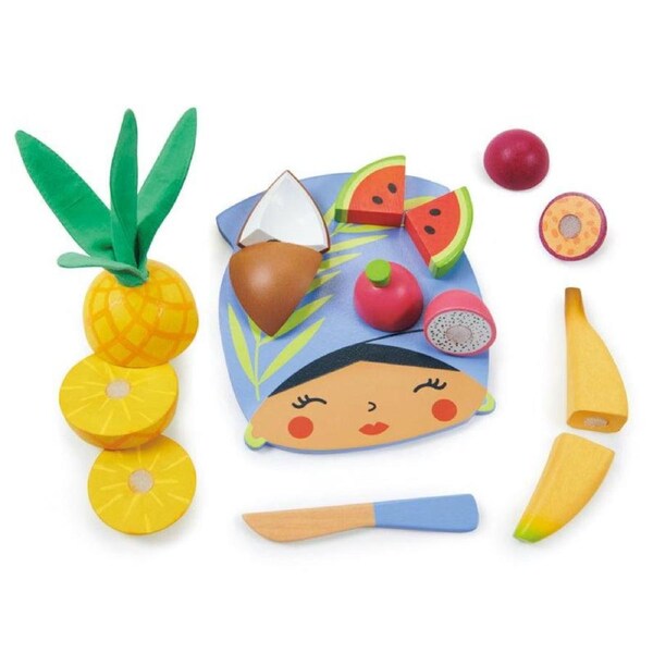 Tender Leaf Toys Pretend Tropical Fruit Chopping Board