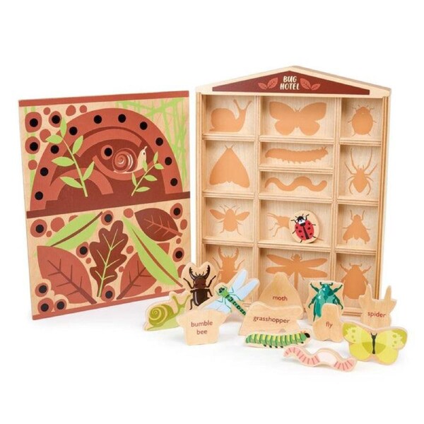 Tender Leaf Toys Pretend Wooden Bug Hotel Play Set