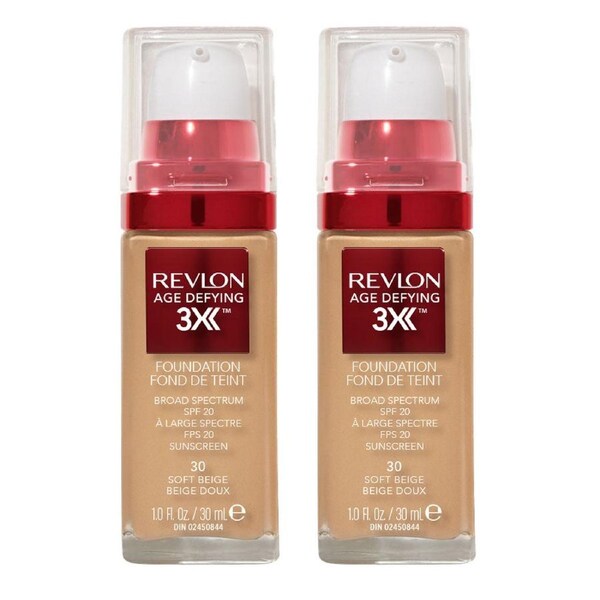 Revlon Age Defying 3X Foundation 30ml 30 SOFT BEIGE - 2 pack