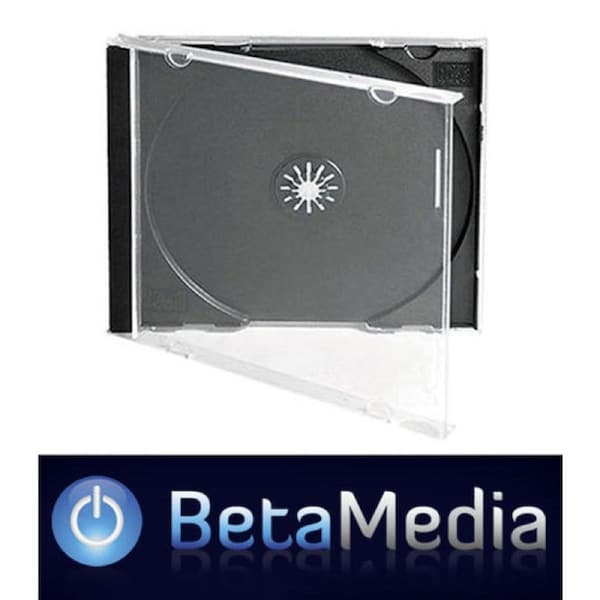 100 x Jewel CD Cases with Black Tray Single Disc - Standard Size Case