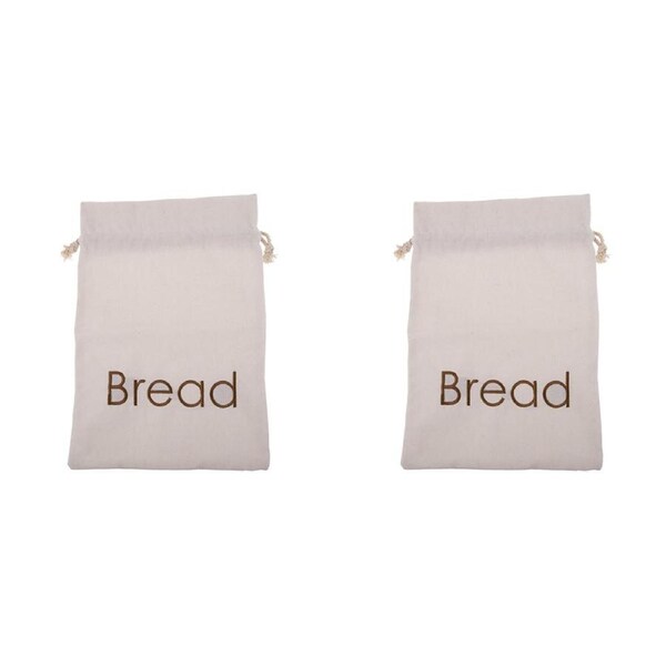 2x Appetito Bread Bag Home Kitchen Food Protection/Storage Embroidered 27.5x39cm