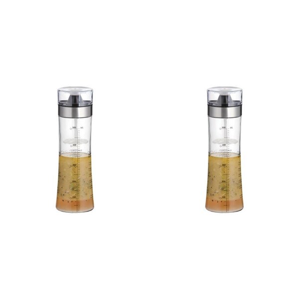 2x Appetito Salad Dressing Shaker Bottle 500ml Home Kitchen Cooking Serveware