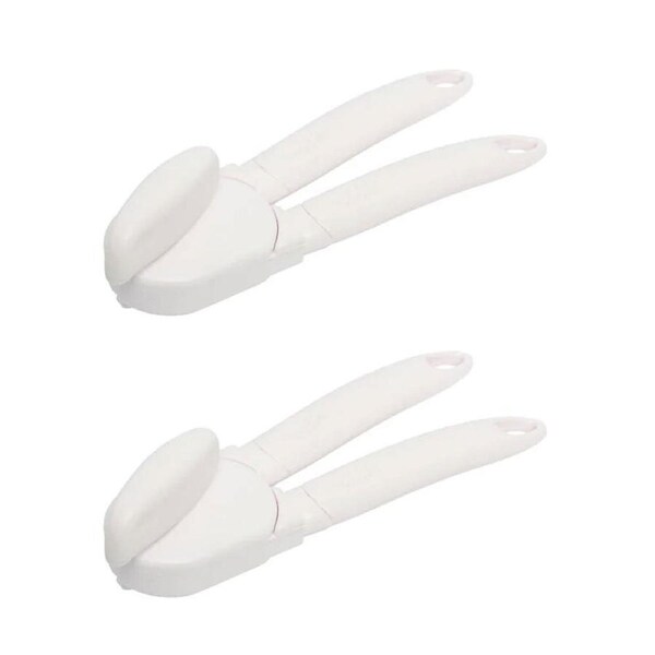 2x Eterna Plastic Can Opener Quick Lift w/ Stainless Steel Cutter Manual White