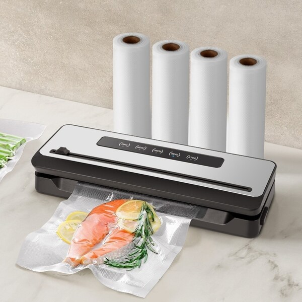 Devanti Food Vacuum Sealer Machine Sealing Cutter 4 Modes Storage Bags 4 Rolls