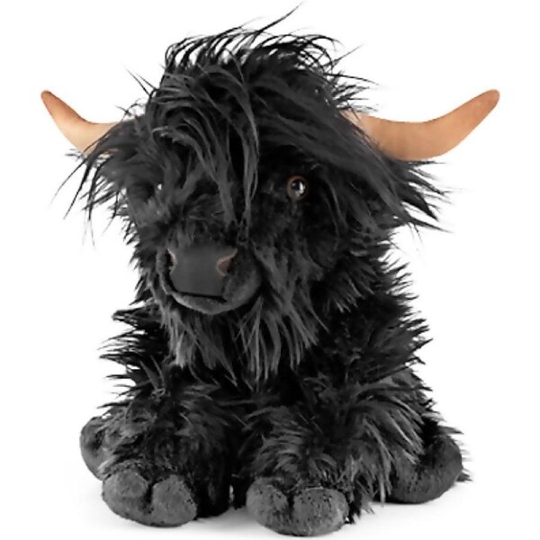 Living Nature - Black Highland Cow With Sound 22cm Plush (Includes non-replaceable button batteries)