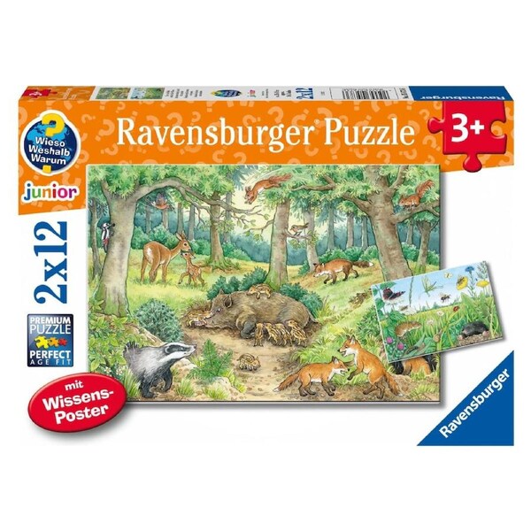 Ravensburger Animals In The Forest and Meadow 2x12 Piece Puzzle