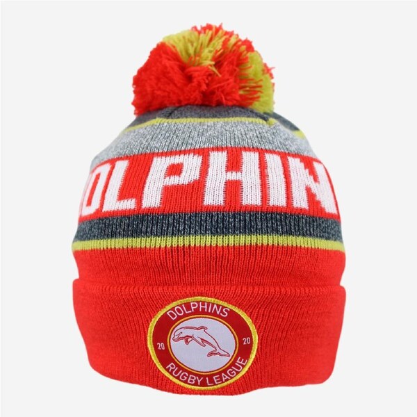 Dolphins NRL Tundra Pom Pom Knit Beanie Hat