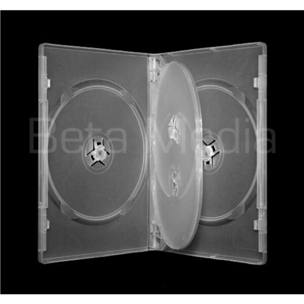 10 x Quad Clear 14mm HIGH QUALITY CD / DVD Cover Cases - HOLDS 4 Discs