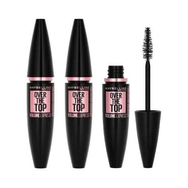 3 x Maybelline Volume Express Over the Top Mascara 8.7mL - 01 Black