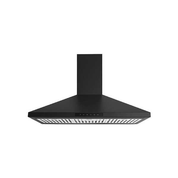 Euromaid 90cm S/S Pyramid Canopy Rangehood 700m3/h Air Extraction Matte Black