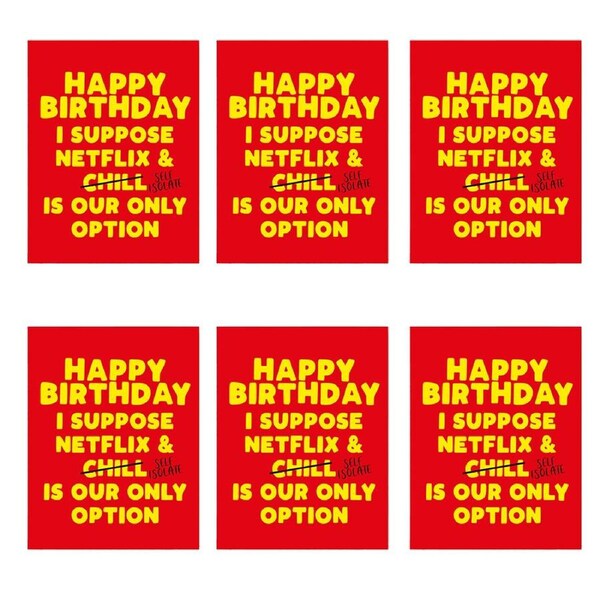 6PK Filthy Sentiments A5 Netflix & Isolate Blank Greeting Card w/White Envelope