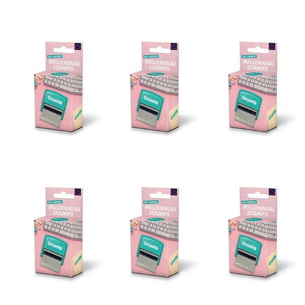 6PK Bubblegum Stuff Millennial Stamp Okurrr Self-Inking Labeler Stationery 11cm