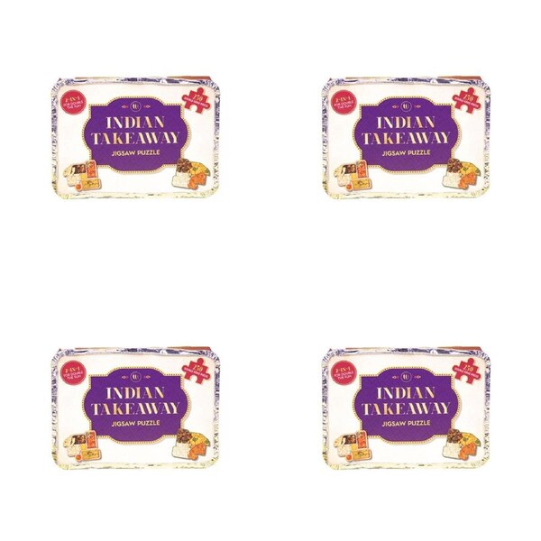 4x 250pc Fizz Creations Indian Takeaway Jigsaw Puzzle Game 21x16cm Double-Sided