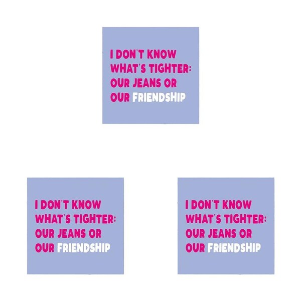 3PK Filthy Sentiments Tight Jeans Blank Greeting Card w/White Envelope 14x14cm