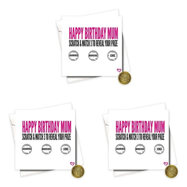 3PK Filthy Sentiment Birthday Mum Scratch Blank Greeting Card w/Envelope 14x14cm