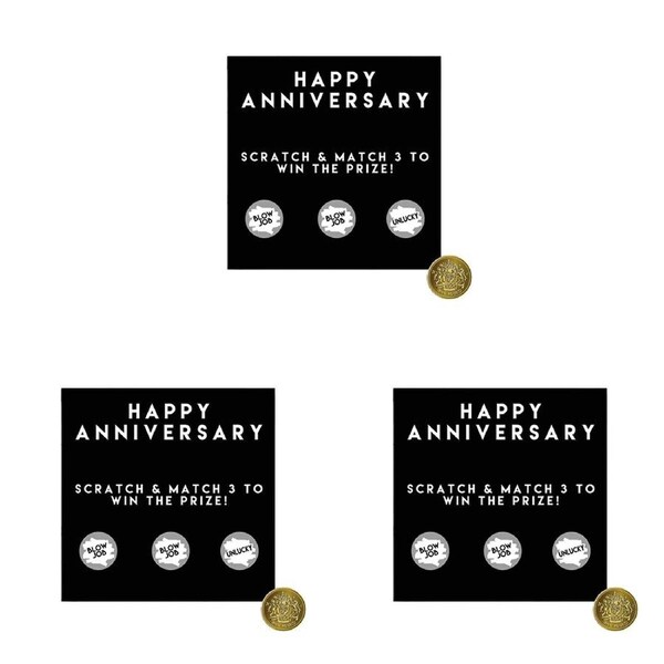 3PK Filthy Sentiments Anniversary Scratch Blank Greeting Card w/Envelope 14x14cm