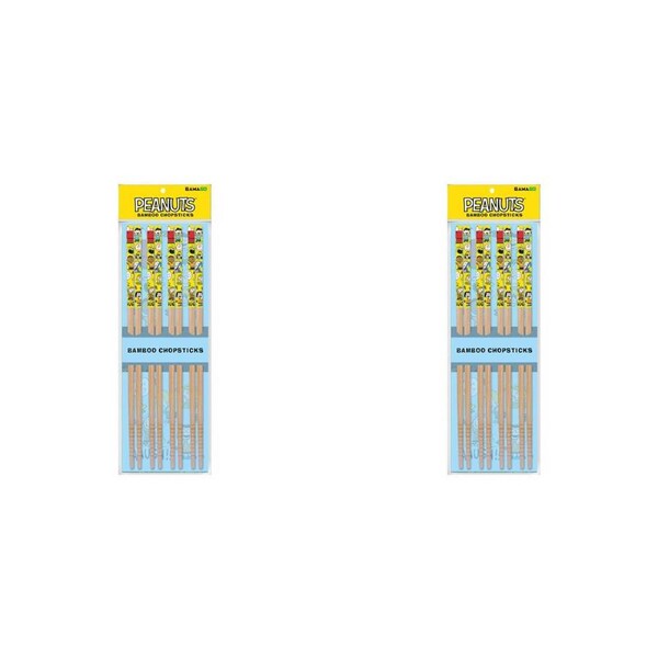 2x 8pc Gamago Bamboo Chopsticks Set Reusable Asian Noodle Utensil Peanuts Cast