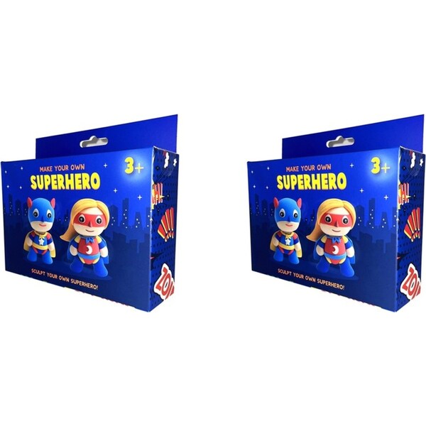 2PK Fizz Creations Make Your Own Dough Super Hero Kid Art Craft Modelling Set 3+