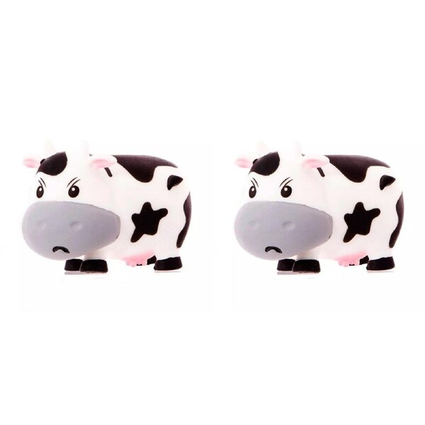 2PK Boxer Gifts13cm Moody Cow Adult Stress Anxiety Reliever Sensory Squeeze Toy