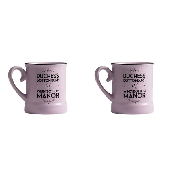2PK Boxer Gifts 12cm Victoriana Mug Duchess Bottomburp Coffee Drinking Cup Pink