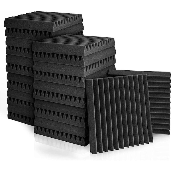 iDEER LIFE Acoustic Foam, 24Pcs, Sound Absorbing Panels Wall Tiles (Wave Shape)
