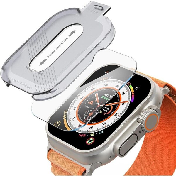 For Apple Watch Ultra 2 / Ultra 49mm Auto Alignment Easy Installation Tempered Glass Screen Protector for iWatch