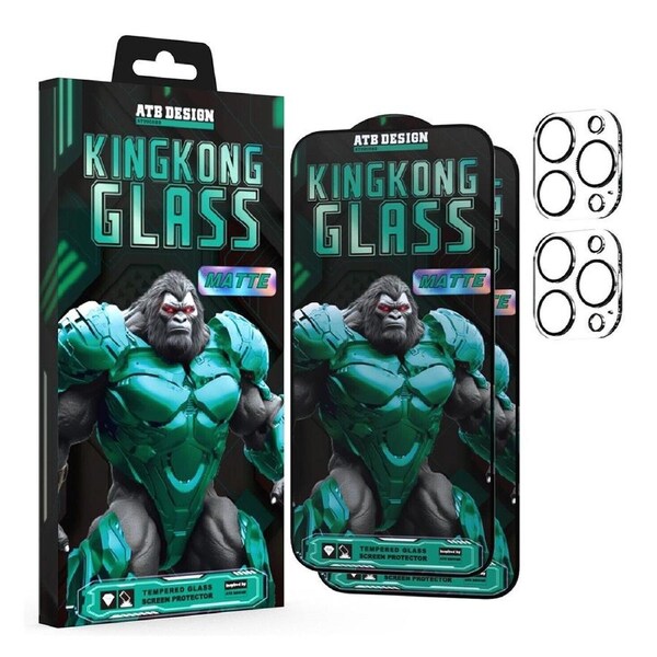 2PCS Atouchbo Matte Anti-Glare Tempered Glass Screen Protector for iPhone 14 Pro Max [6.7 inch] & 2PCS Camera Lens Protector Premium HD - 2PCS Each