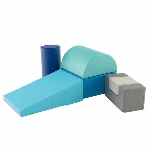 Costway 6 Pcs Large Soft Foam Blocks Climb Crawl Playset Indoor Activity Play Toys Gift Navy