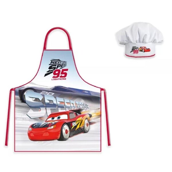 Disney Cars Lightning McQueen Speed Kids Apron and Chef's Hat