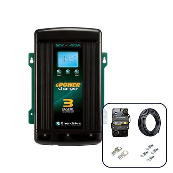 Enerdrive 40A AC to DC Battery Charger with Installation Kit