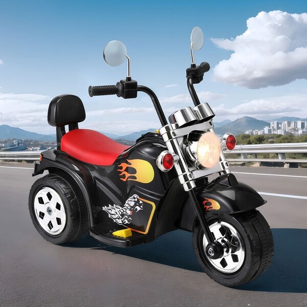 Kids Ride On Car 6V 78cmx60cm Electric Motorbike Rigo Motorcycle Toys Black