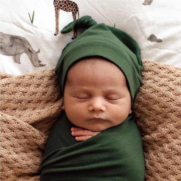 Snuggle Hunny Olive Organic Knotted Beanie