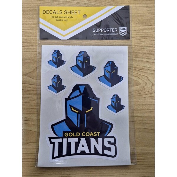 NRL Logo Decal Sheet - Gold Coast Titans - Stickers - Sticker
