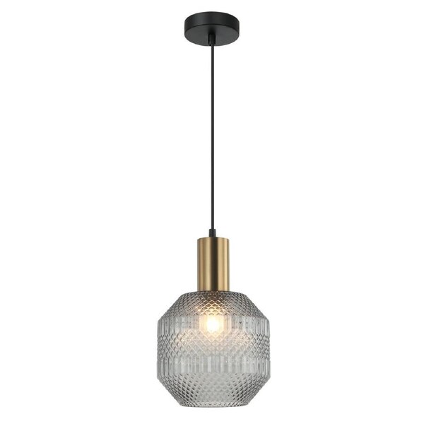 MARACA Interior Glass Jar With Quadrilateral Segment Pendant Light- Smoke