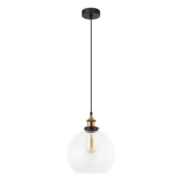 PESINI Interior Wine Glass with Antique Brass Highlight Pendant Light- Clear