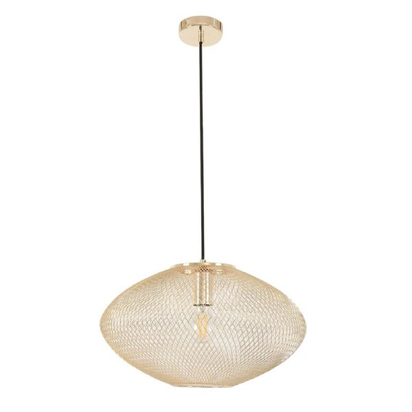 GOLPE Interior Oval Stainless Steel Pendant Light- Large Champagne Gold