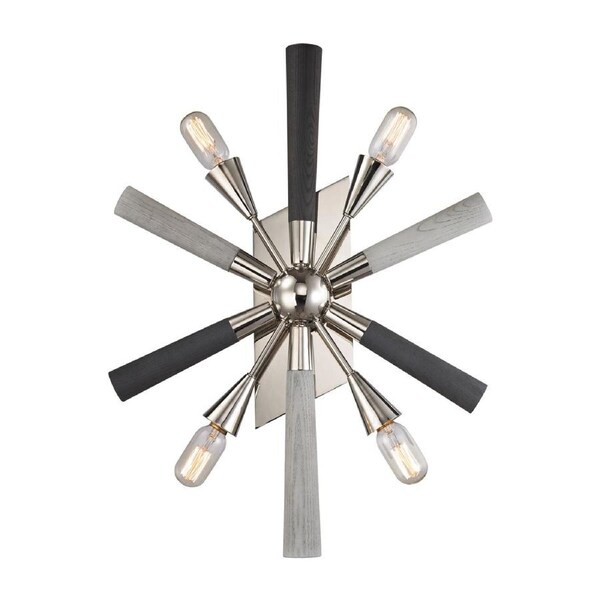 SPUTNIK Polished Nickel/Dark-Light Grey Washed Wall Light