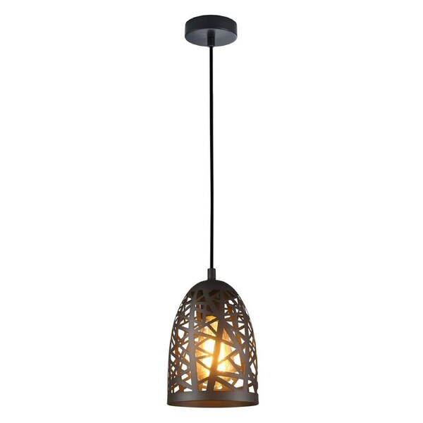 ESCAMA Interior Iron Cage Ellipse Pendant Light- Black