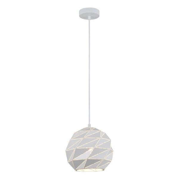 ORIGAMI Interior Dome Carved Iron Pendant Light- Small Matt White