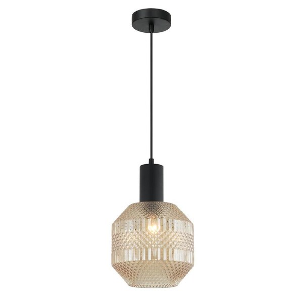 MARACA Interior Glass Jar With Quadrilateral Segment Pendant Light- Amber
