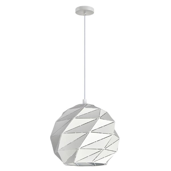 ORIGAMI Interior Dome Carved Iron Pendant Light- Large Matt White