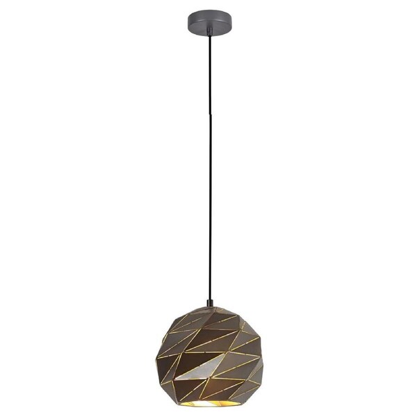 ORIGAMI Interior Dome Carved Iron Pendant Light- Small Matt Grey