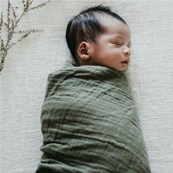 Snuggle Hunny Dusty Olive Organic Muslin Wrap