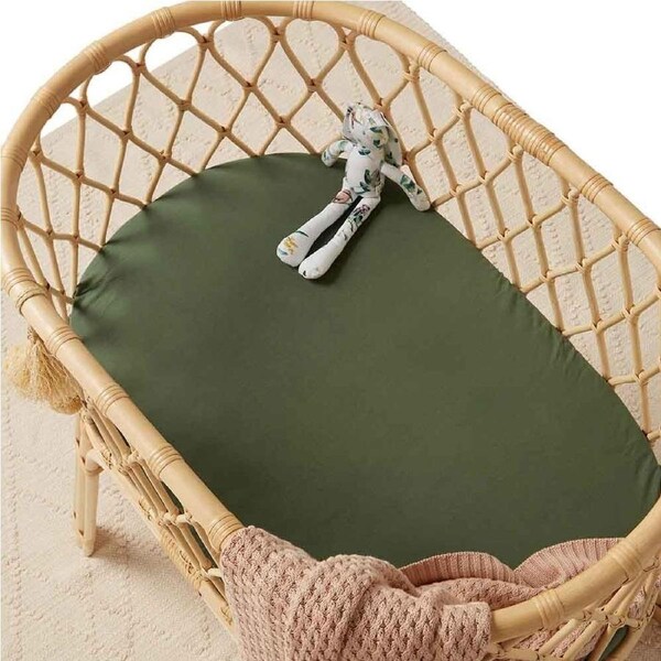 Snuggle Hunny Olive Organic Bassinet Sheet / Change Pad Cover