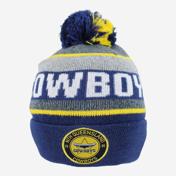 North QLD Queensland Cowboys NRL Tundra Pom Pom Knit Beanie Hat