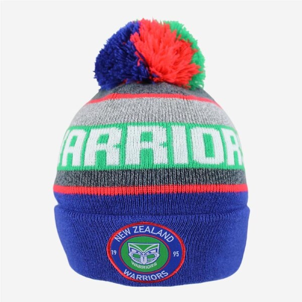 New Zealand NZ Warriors NRL Tundra Pom Pom Knit Beanie Hat