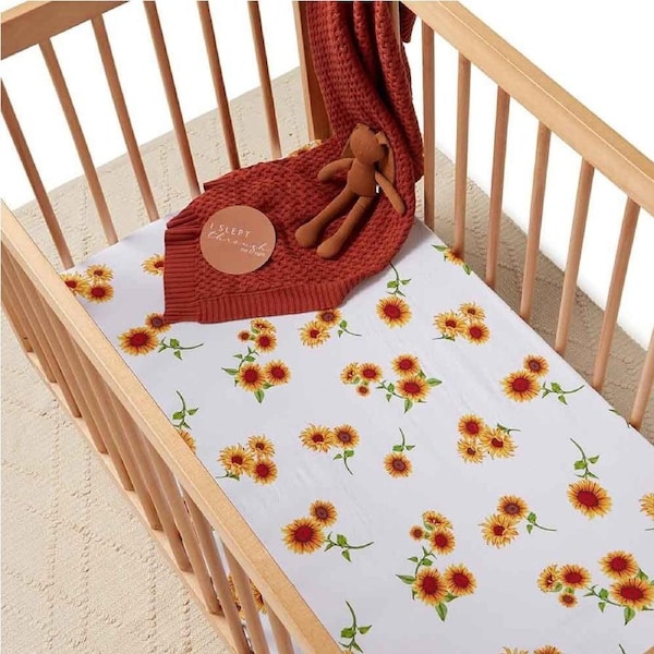 Snuggle Hunny Sunflower Organic Fitted Cot Sheet